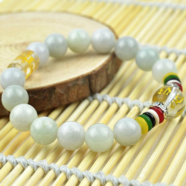 Premium Grade Burmese Jade OM Mantra PEACE Bracelet